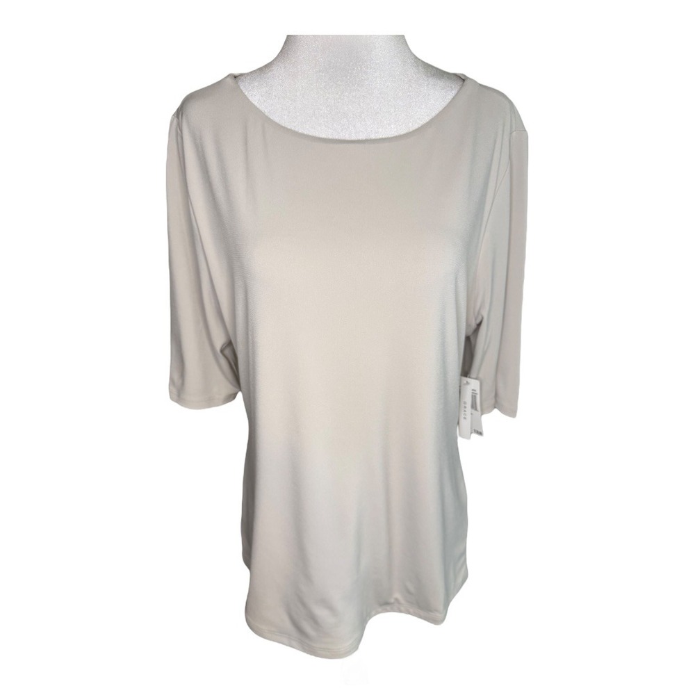 Grace Raw Salt Top XL Boat Neck 3/4 Sleeve Knit Blouse Womenswear NWT